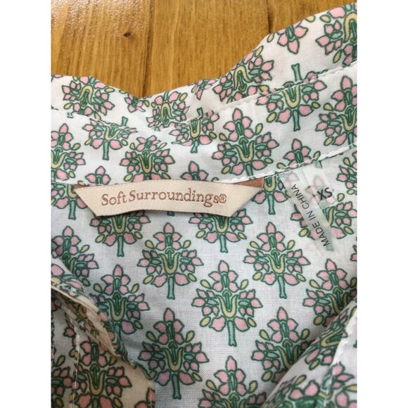 Soft Surroundings Tabitha Tunic Top Lightweight Shirt Pastel Paisley Floral XS - Picture 5 of 8